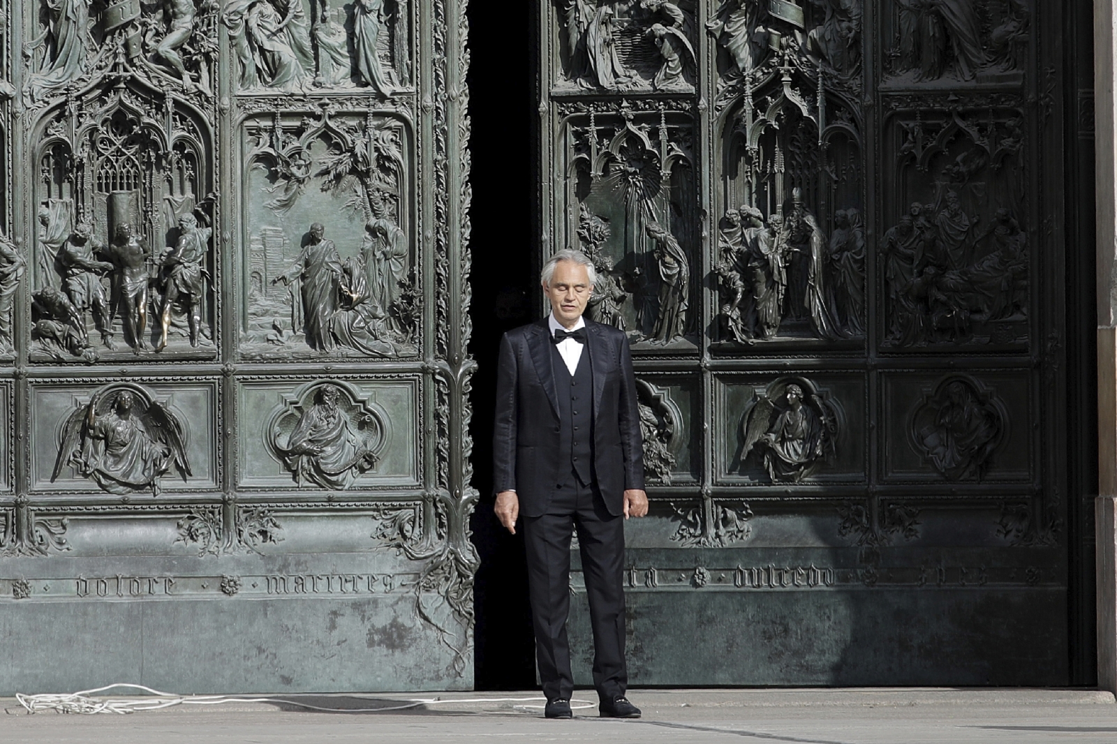 Andrea Bocelli se manifestó en contra de la cuarentena en el Senado en Roma (AP)