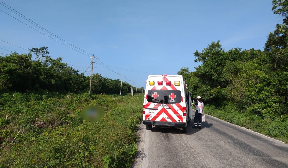 Encuentran a motociclista ejecutado en la carretera Cancún-Leona Vicario