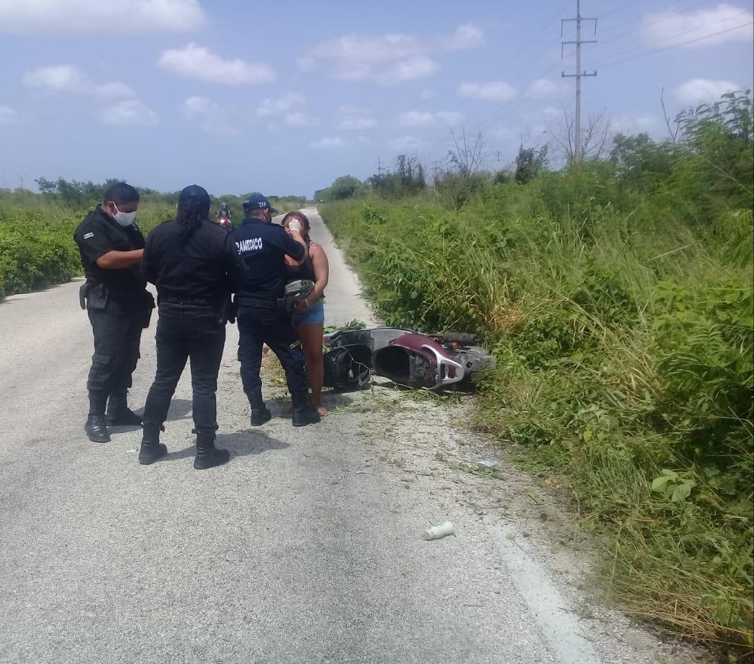 Motociclista en estado de ebriedad se accidenta en Dzilam Gonzáles