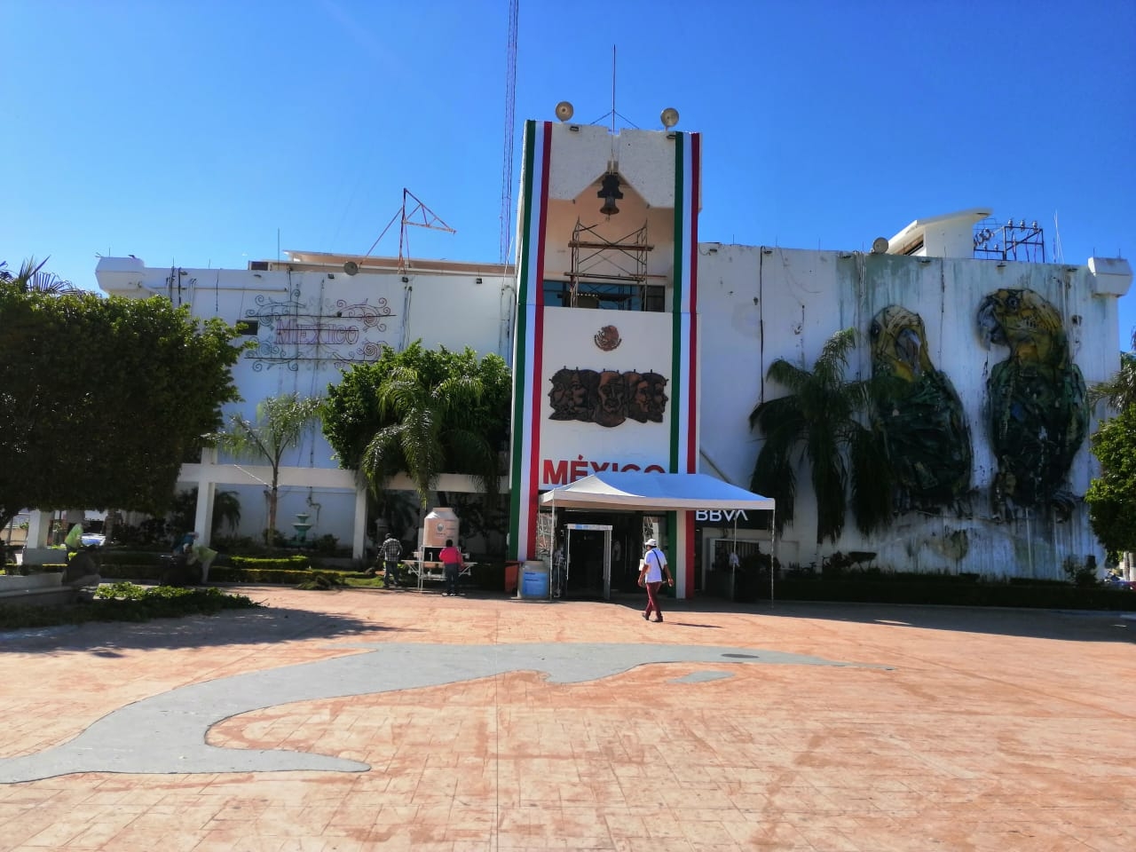 Se ha visto poca decoración con motivo de las fiestas patrias en Ciudad del Carmen  Foto: Irene Barradas