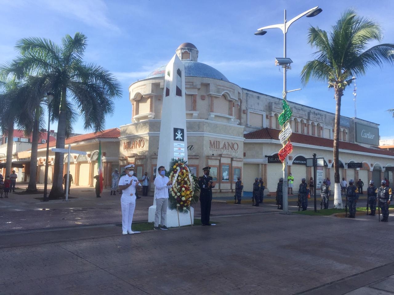 Rinden homenaje a Niños Héroes en Cozumel (Karina Carrión)