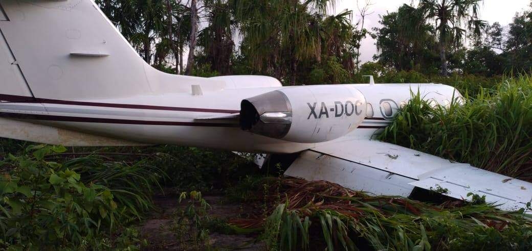 Jet es abandonado en el distrito de Orange Walk en Belice