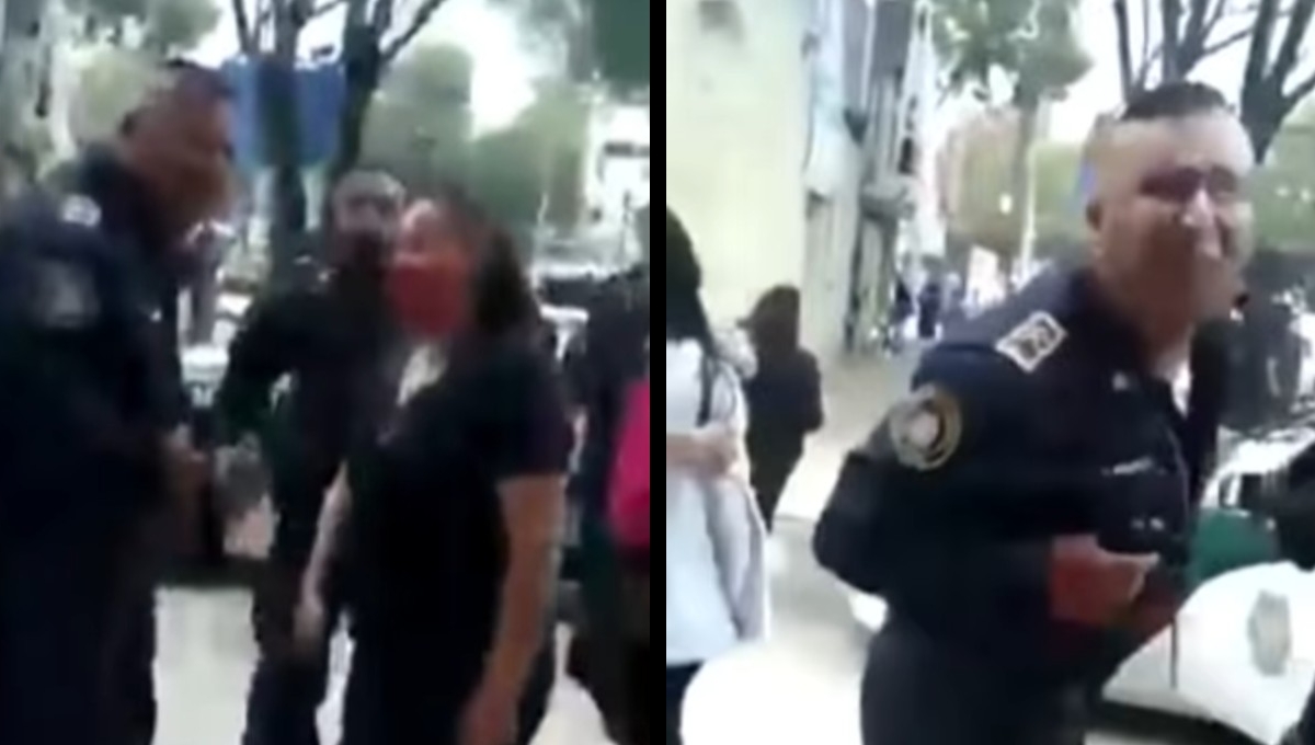 En plena pandemia, policía de la CDMX escupe y agrede a mujer (VIDEO)