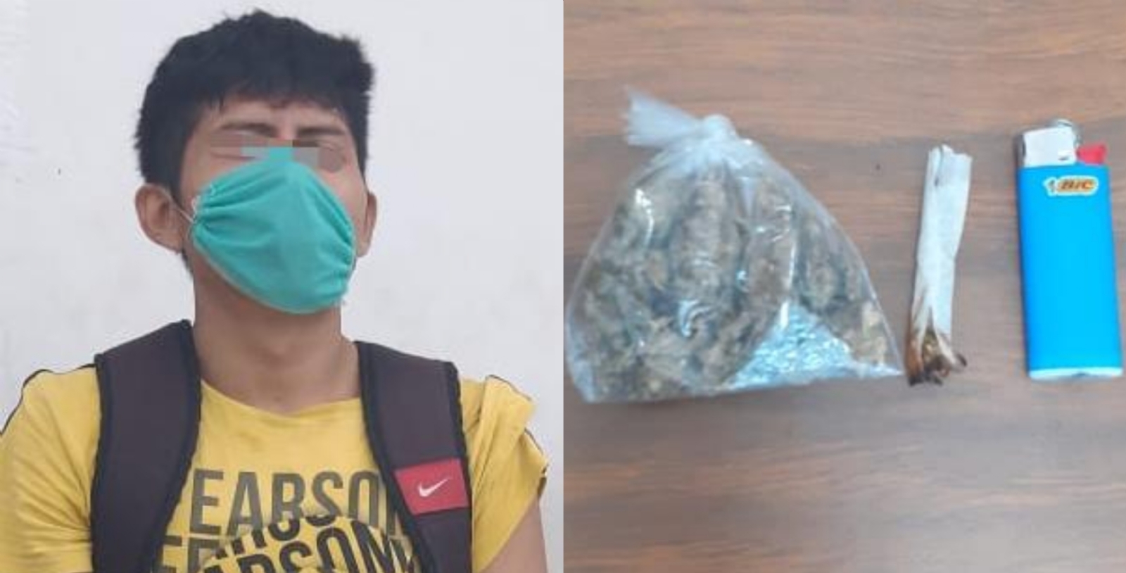 El hombre circulaba a bordo de su bicicleta cuando fue detenido con una bolsa plástica que en su interior llevaba marihuana Foto: Ramiro Chan