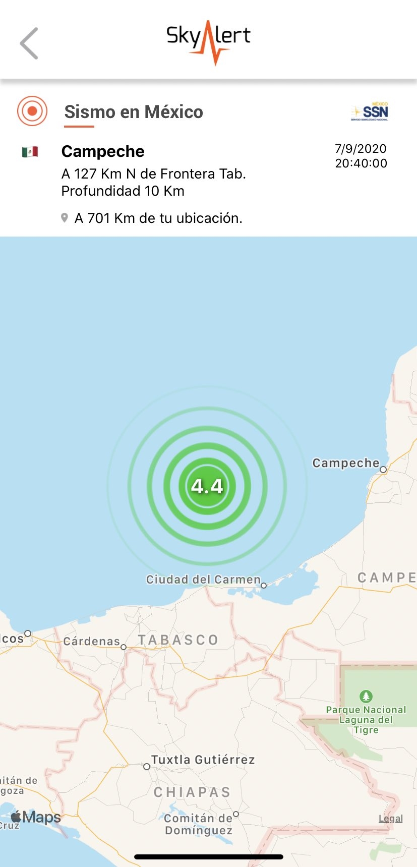 Registran sismo de 4.4 grados en costas de Campeche