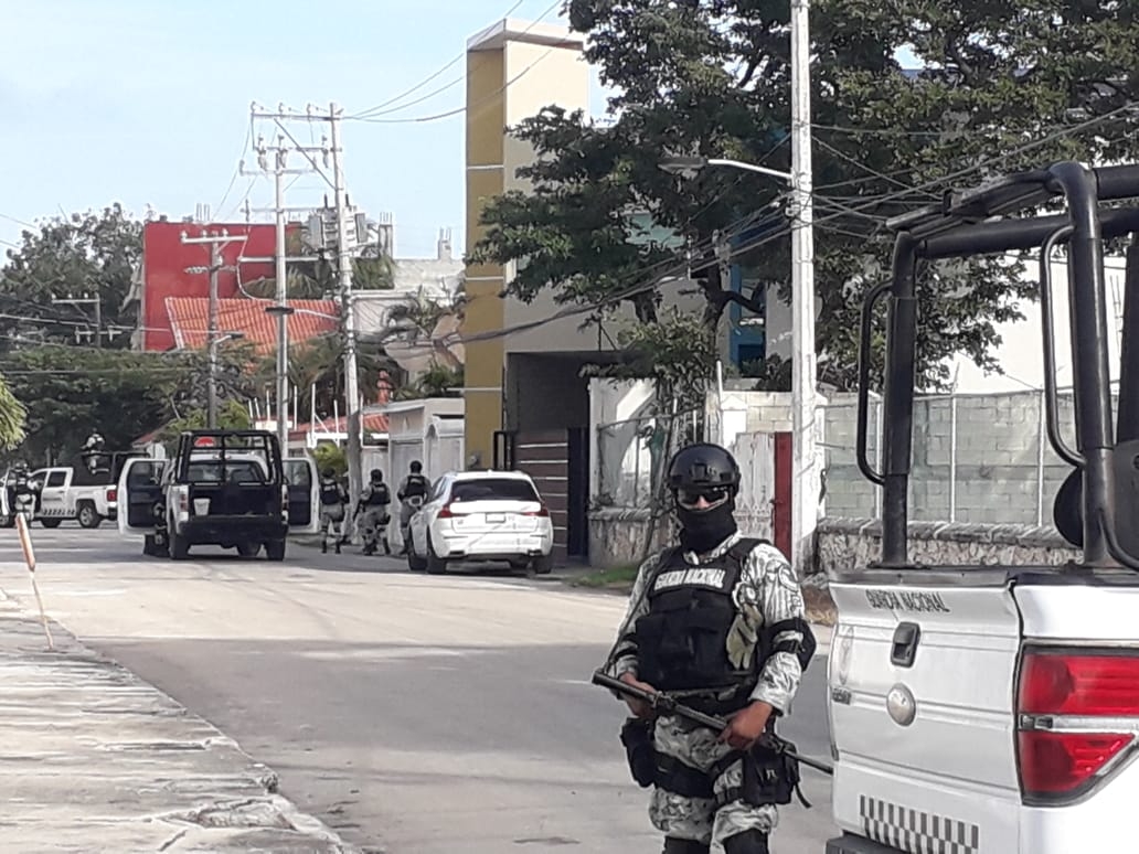 Guardia Nacional realiza operativo en la colonia Miami en Ciudad del Carmen