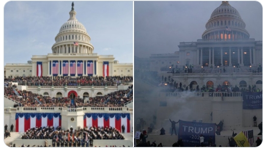 Con fotos, comparan el inicio y final de la era Trump en EU