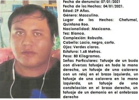 José Samos desapareció en Chetumal y autoridades comienzan su búsqueda