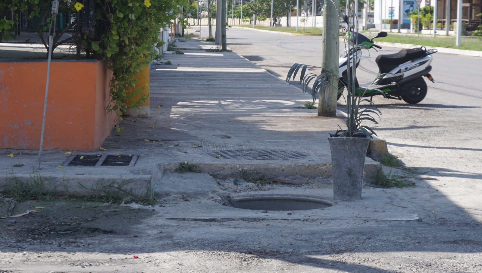 De abril a junio se realizó la construcción de banquetas en la avenida Francisco Field Jurado, la cual está a sobre precio