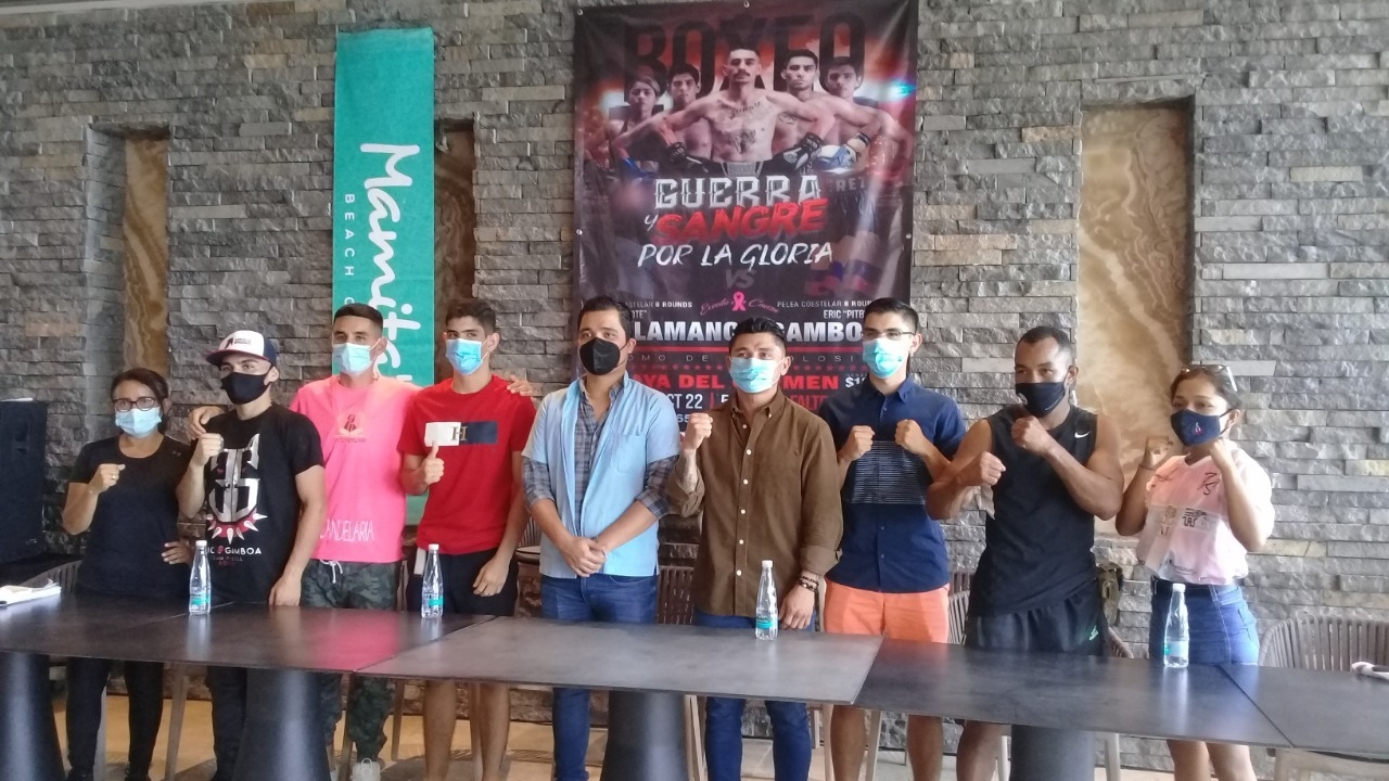 Boxeadores alistan detalles para evento 'Guerra y Sangre Por La Gloria' en Playa del Carmen