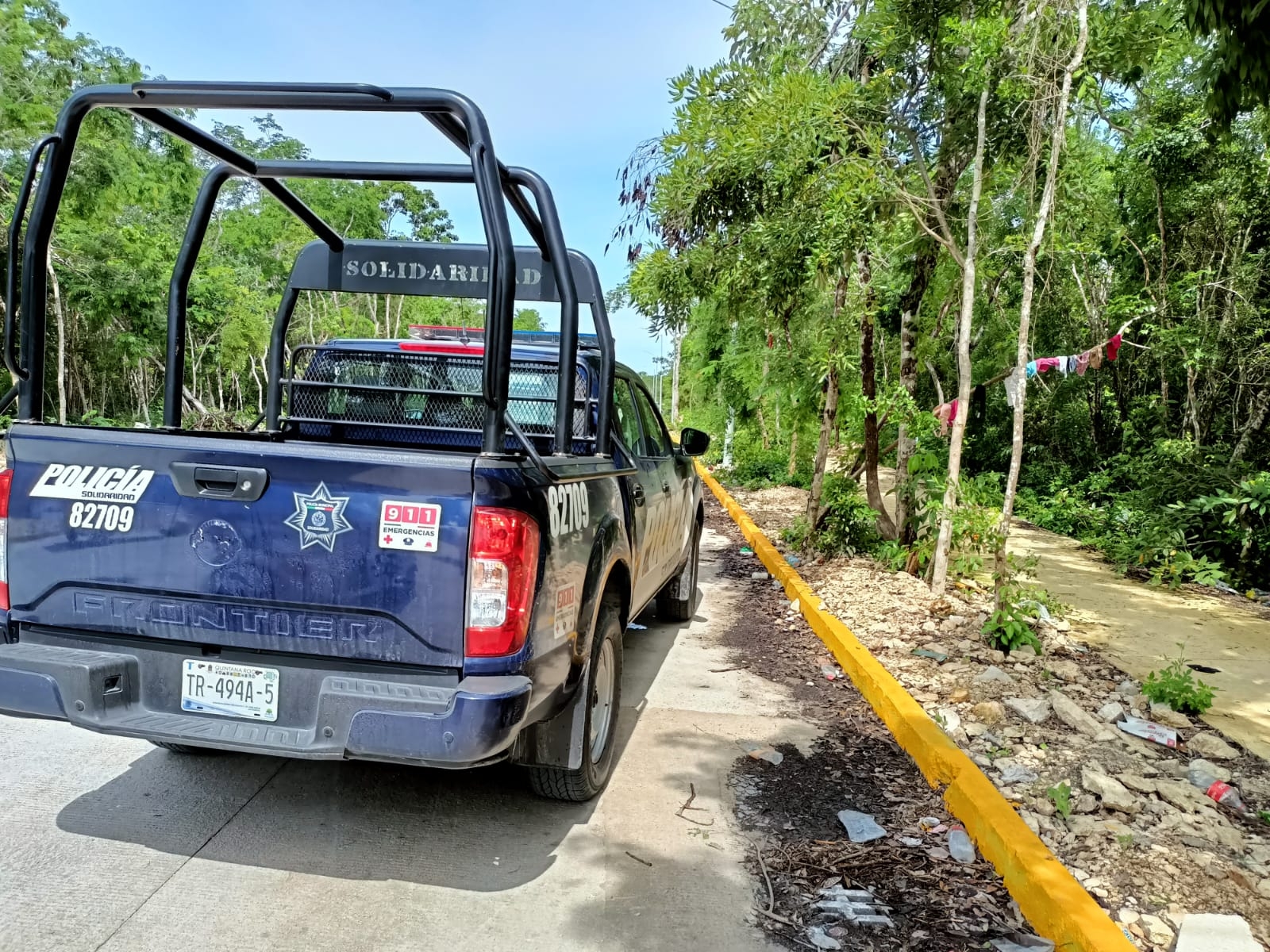 Vecinos descubren ropa interior colgada en árboles de la vía pública en Puerto Aventuras