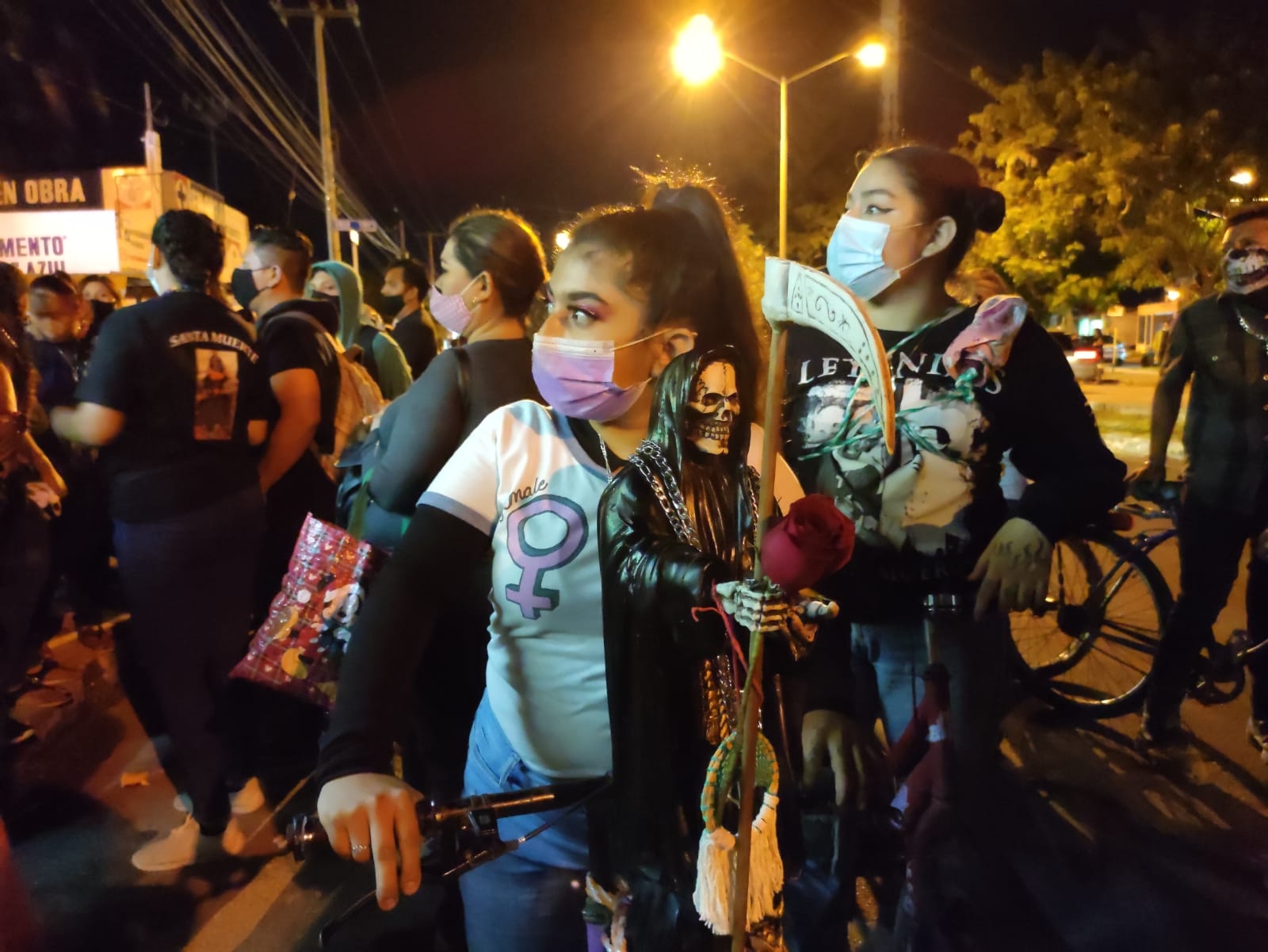 Adoradores de la Santa Muerte de Mérida realizan caravana: VIDEO