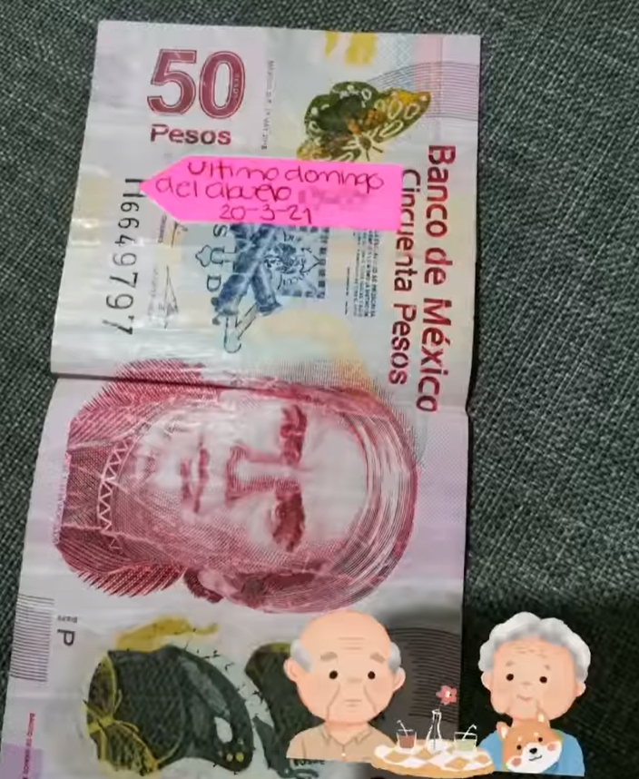 En los últimos días se viralizó una imagen donde aparece un billete de 50 pesos con un emotivo mensaje