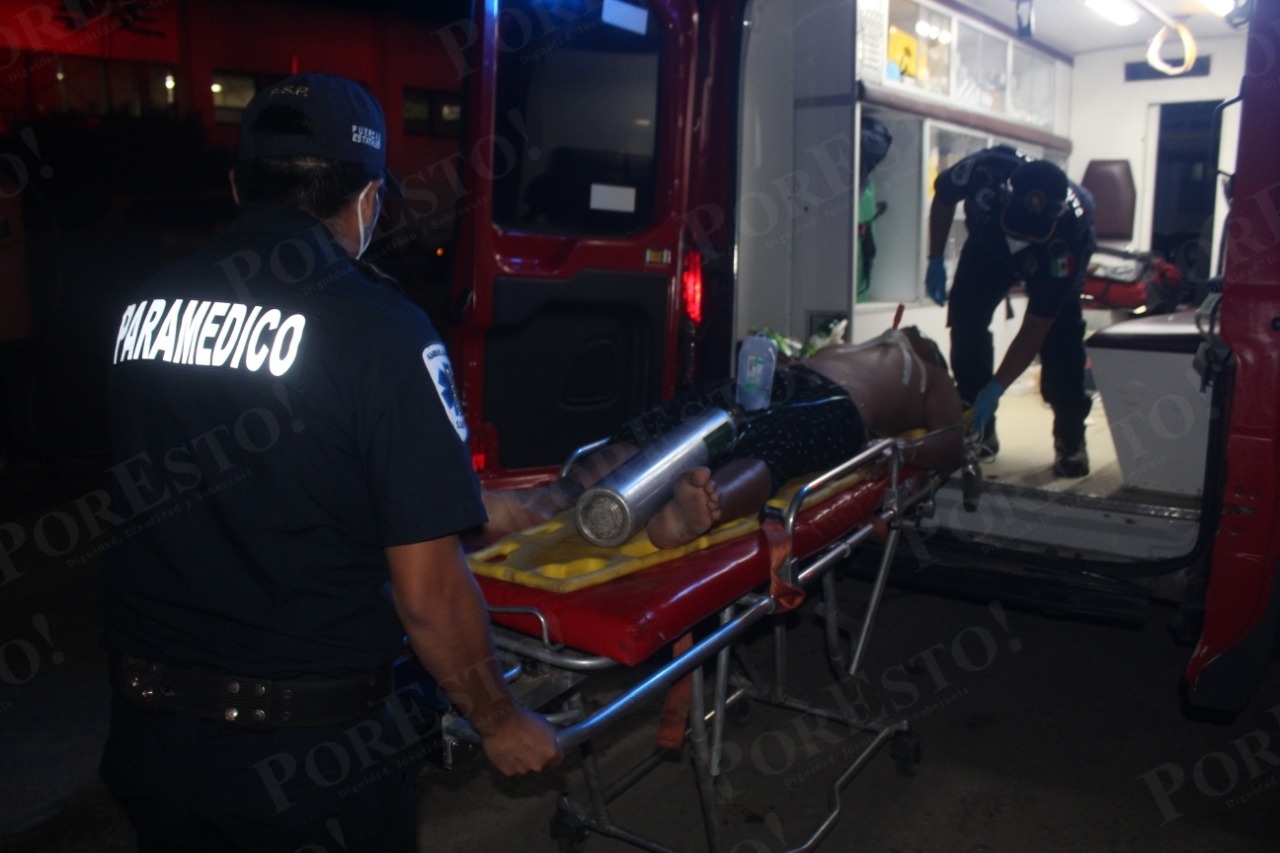 Por la gravedad de la lesión fue canalizado y abordado en la unidad para su traslado a hospital San Carlos