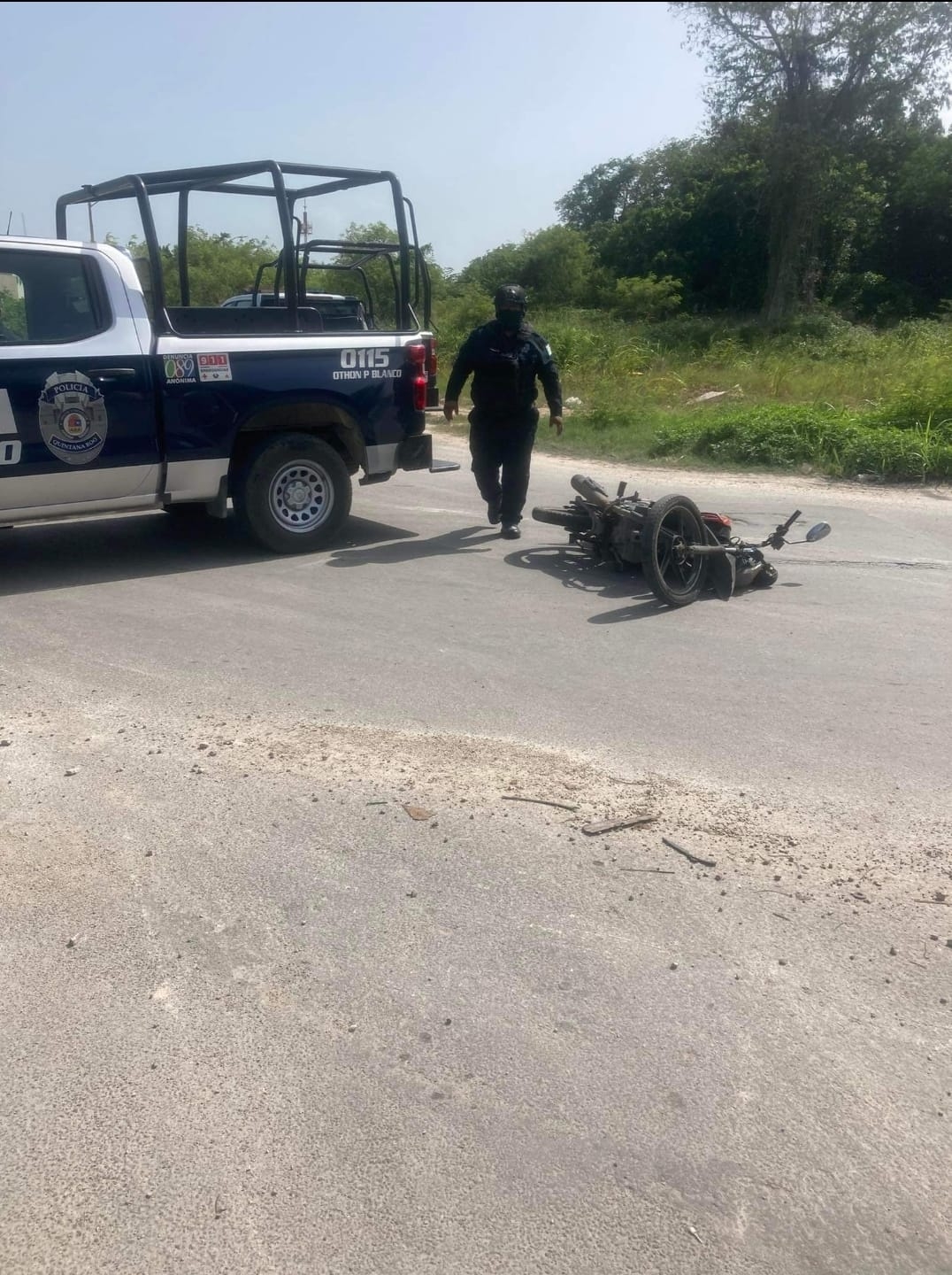 Mujer policía atropella a motociclista en Chetumal; se niega a pagar los daños
