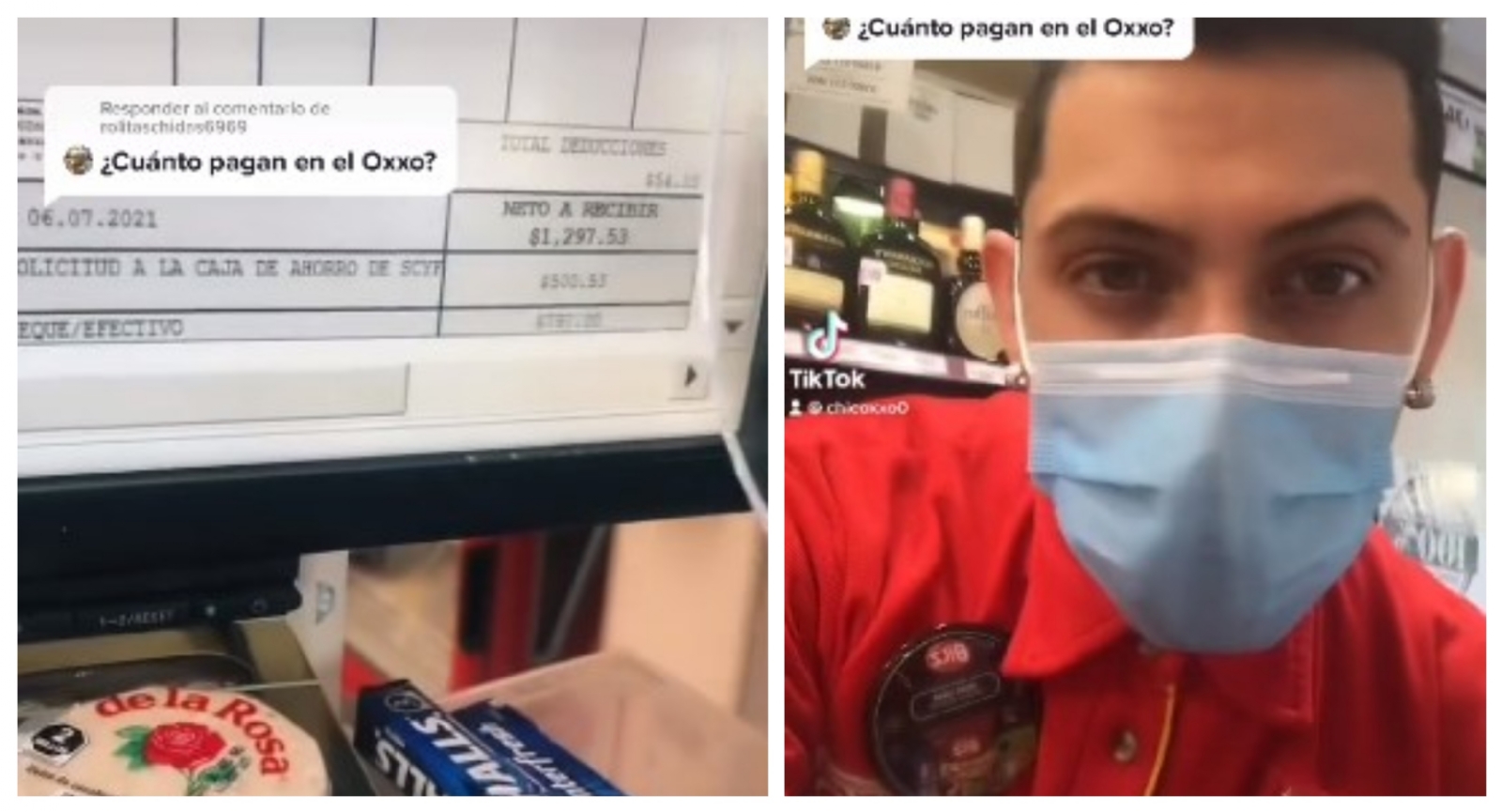 A través de TikTok, @chicoxxo0 mostró en el video sus recibos semanales como gerente de un Oxxo