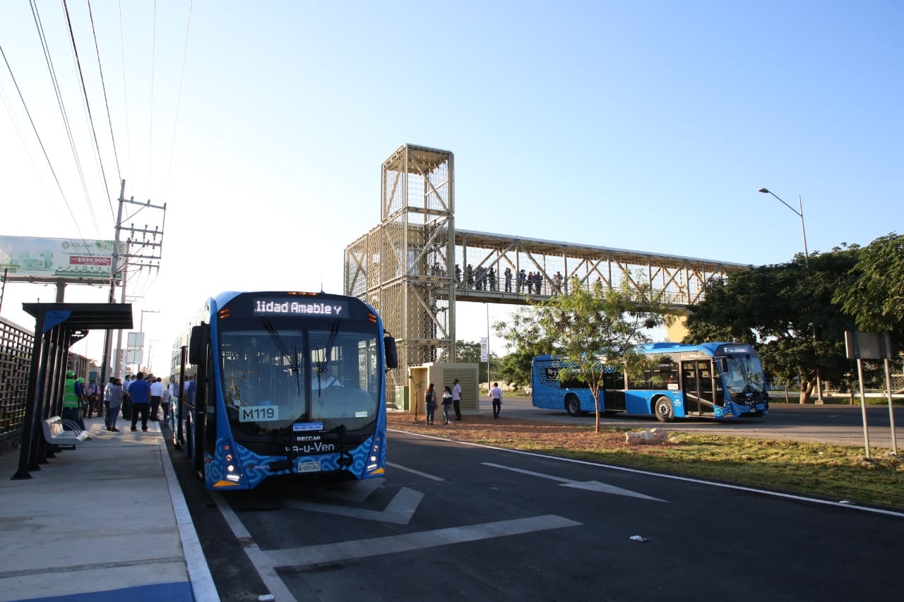 Las 20 unidades de transporte público iniciaron labores desde la mañana de este 27 de noviembre en Mérida