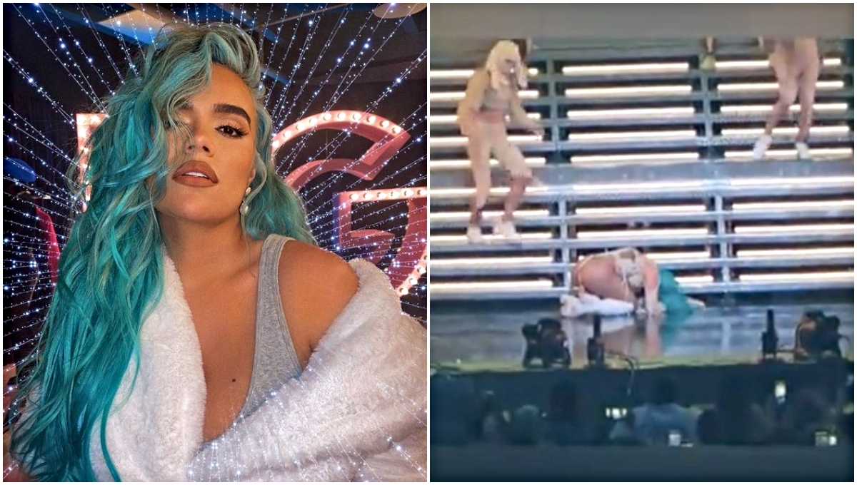 Qué provocó que Karol G sufriera terrible caída durante su concierto en Miami