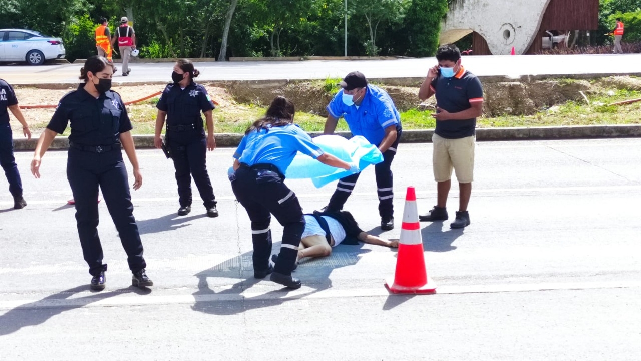 Automovilista atropella a una mujer en la carretera federal de Playa del Carmen
