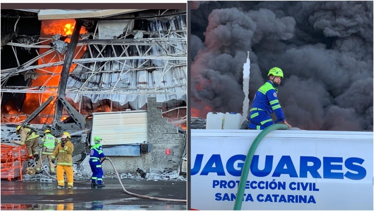 La mañana de este lunes ocurrió un incendio en una fábrica donde se manejan plásticos, madera y cartón en el Parque Industrial Diamante en Santa Catarina, Nuevo León. Hasta el momento no se reportan personas fallecidas