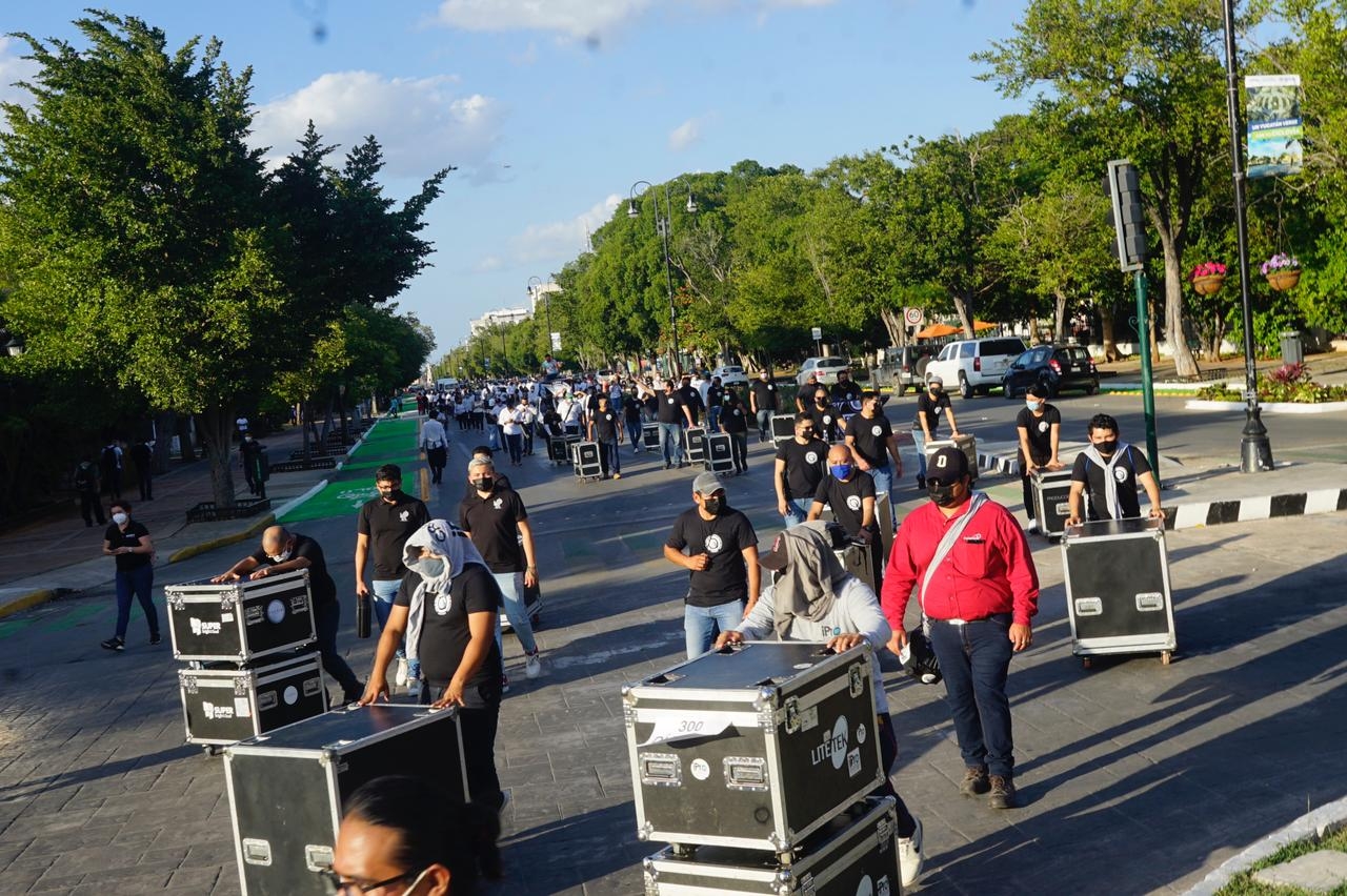 Trabajadores de eventos sociales protestan en Paseo de Montejo en Mérida