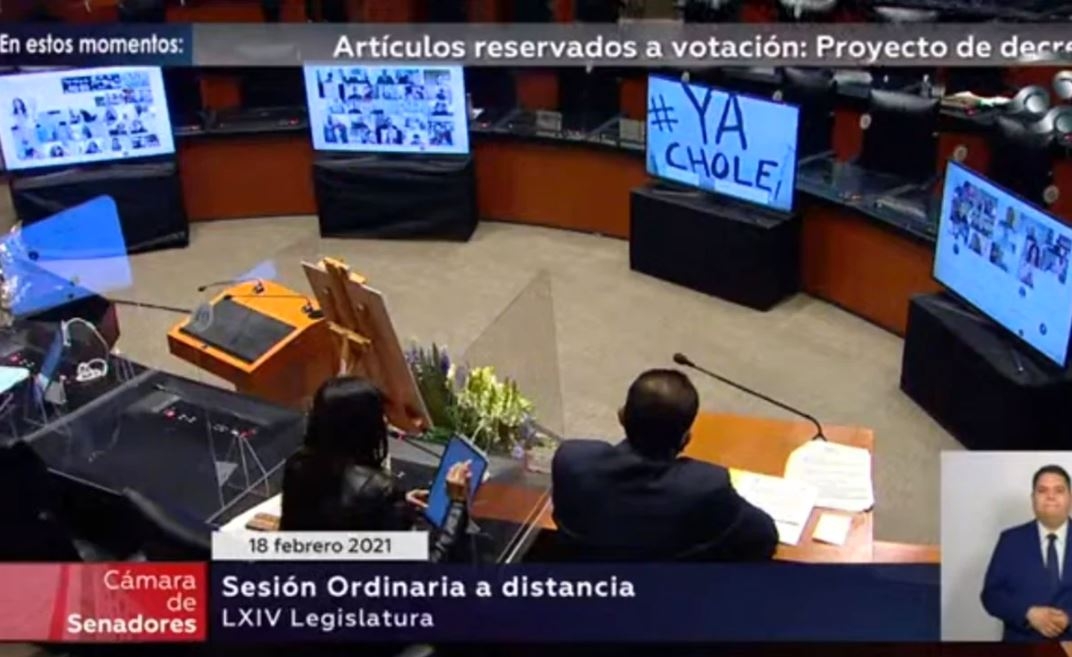 '#YaChole' aparece en el Senado durante sesión virtual