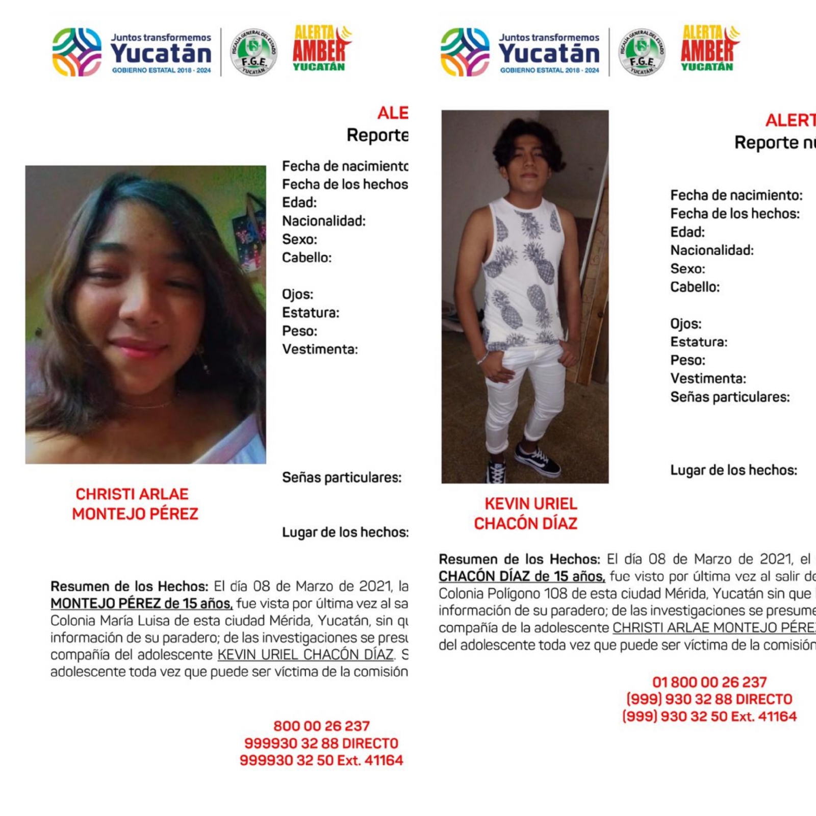 Desaparecen dos adolescentes de 15 años en Mérida