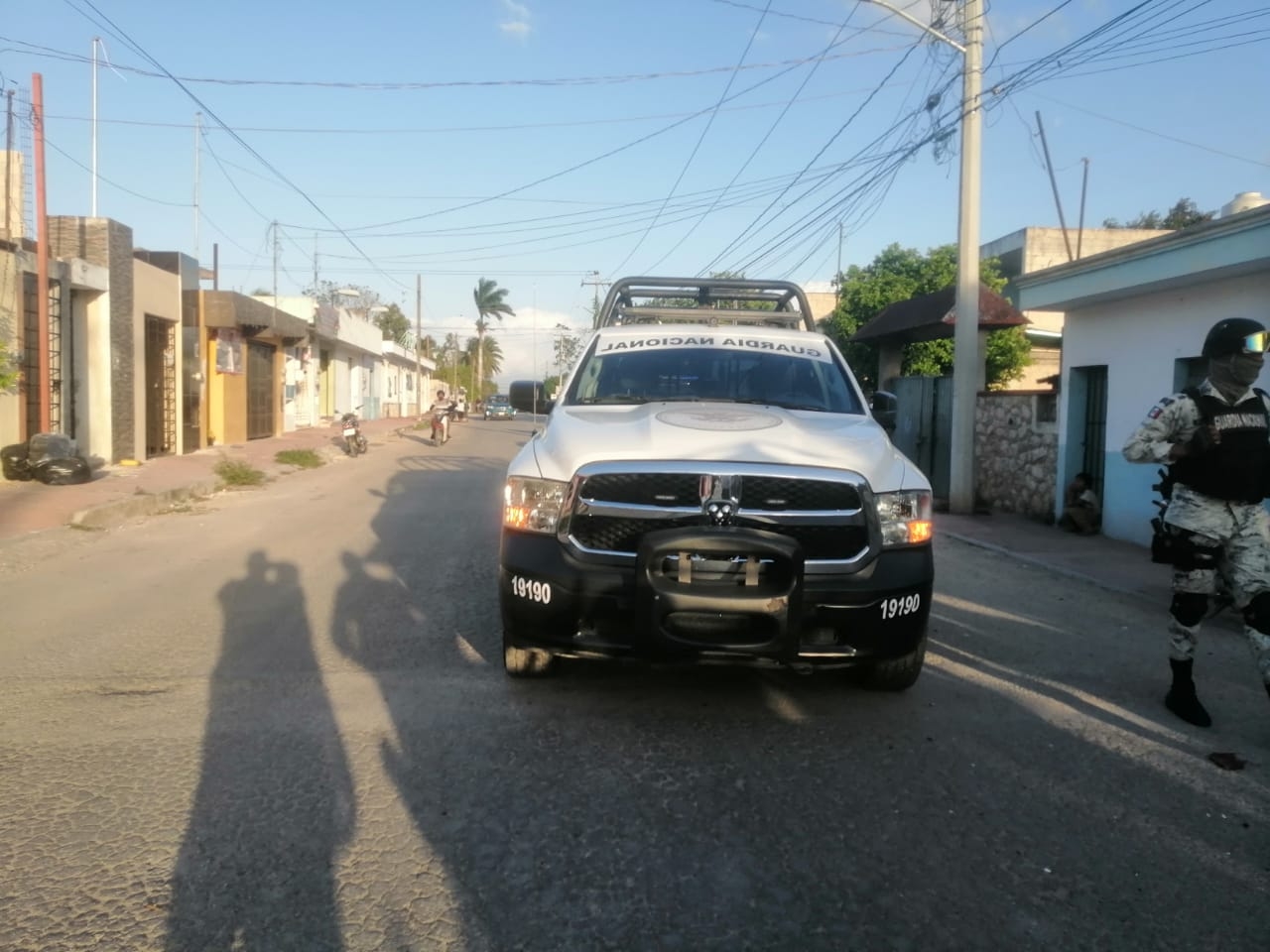 Vehículo de la Guardia Nacional involucrado en el percance