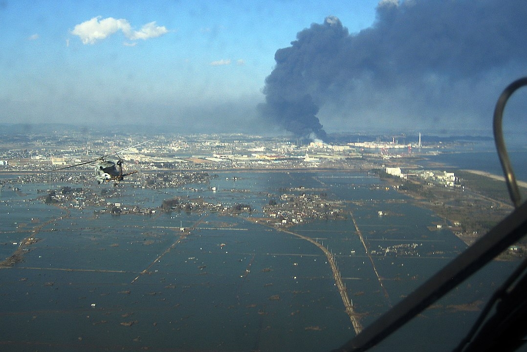 Vista aérea del daño producido por el tsunami en Tohoku