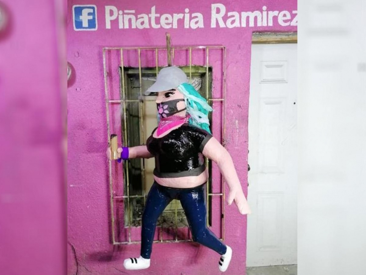 La Reinota fue hecha piñata en Reynosa Tamaulipas