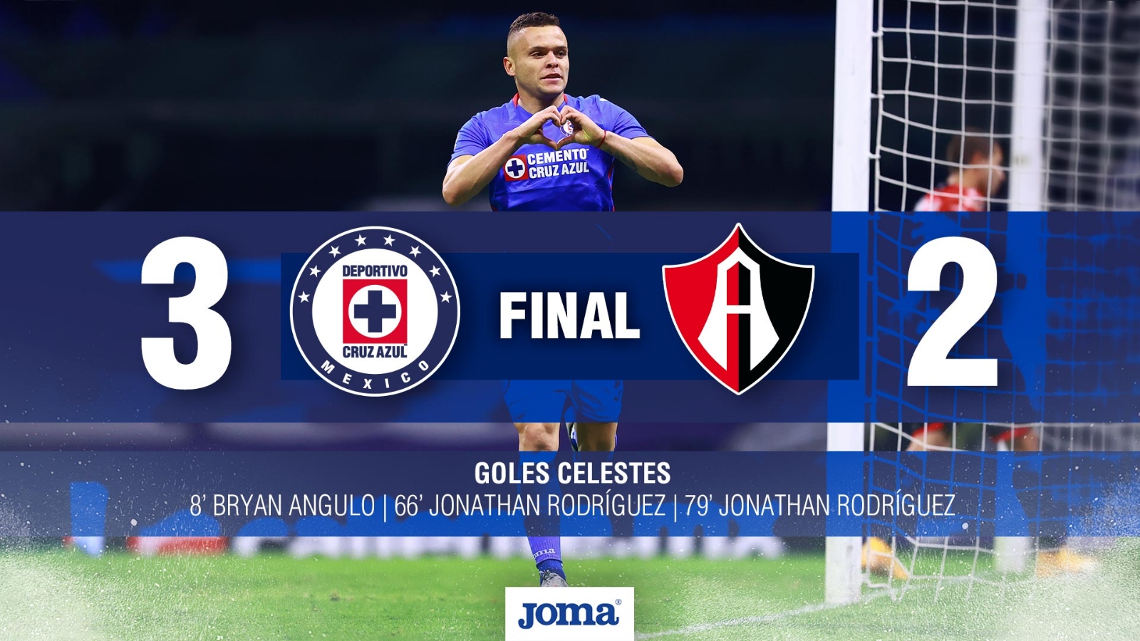 Cruz Azul logra su victoria 10 al hilo ante Atlas y es líder de la Liga MX