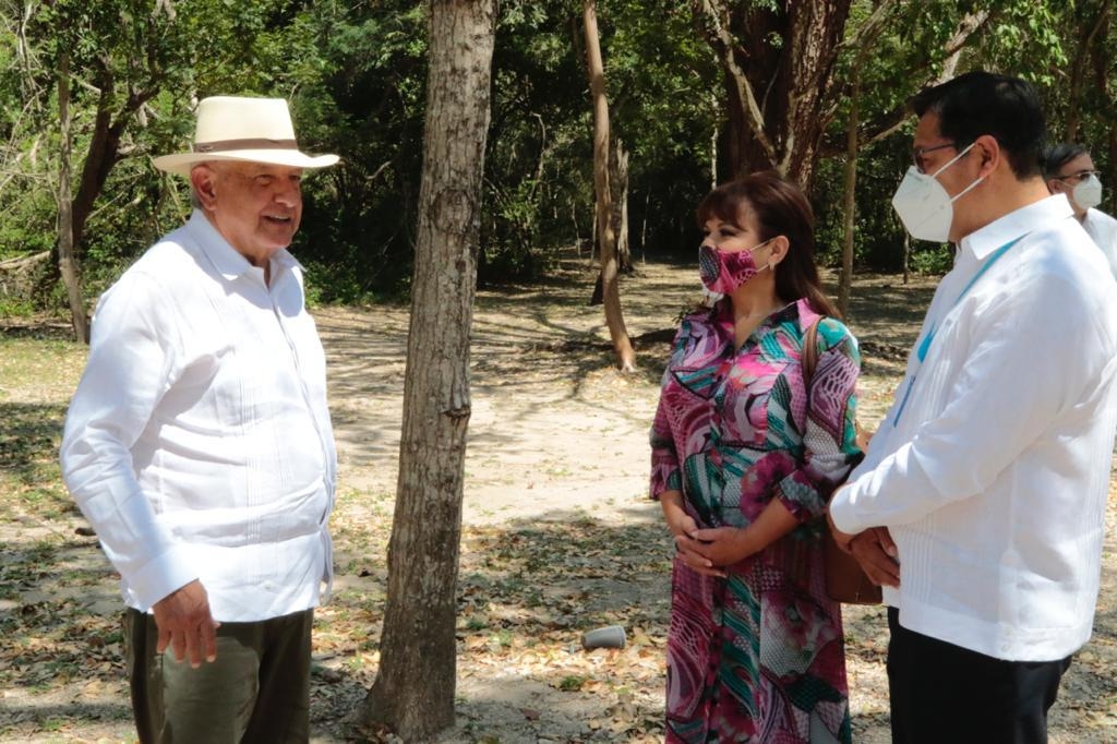 Así fue la visita de AMLO a la zona arqueológica de Edzná: VIDEO