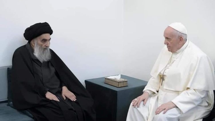 El Papa Francisco y el Ayatola Ali al-Sistanti