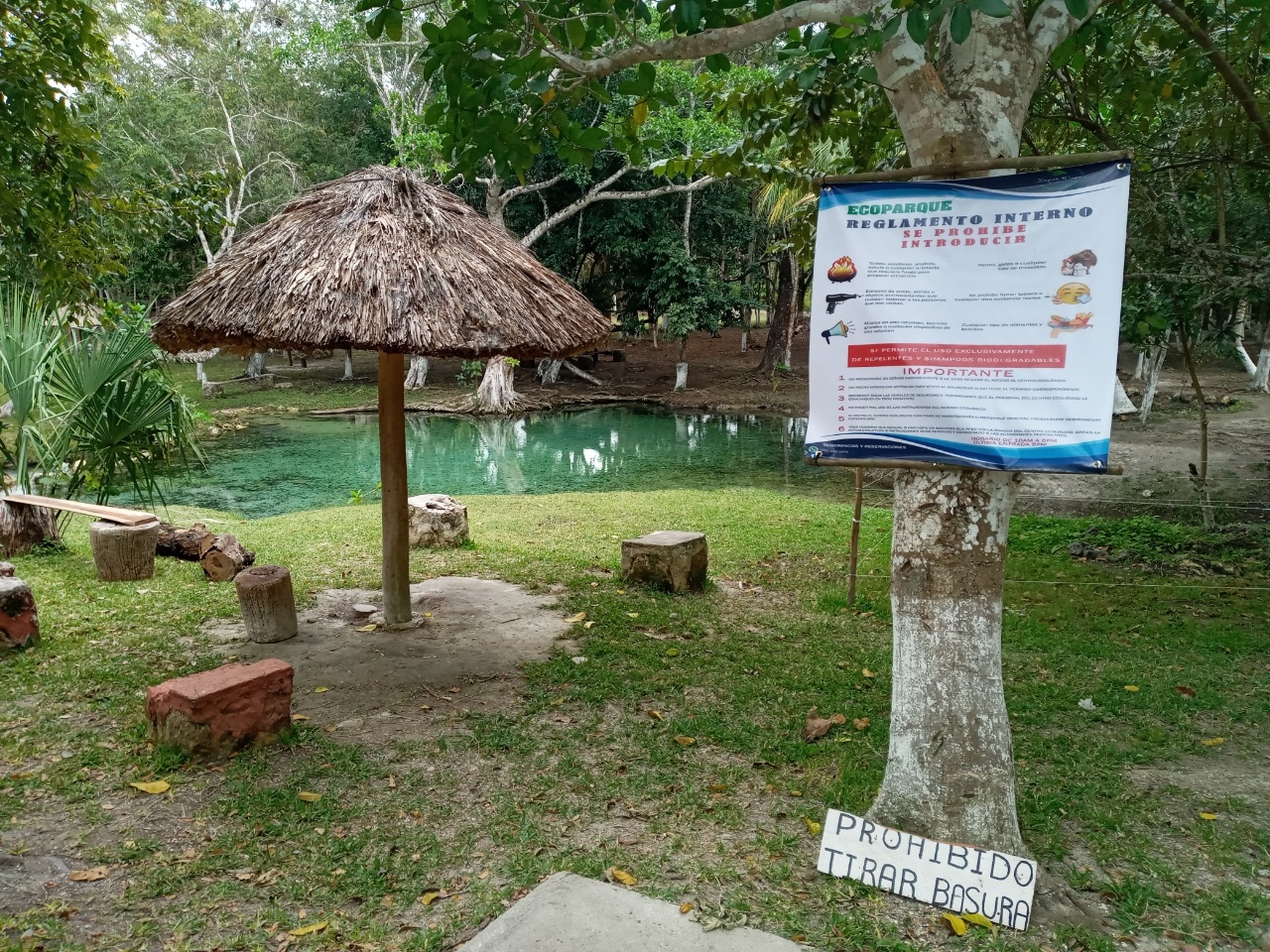 El balneario está ubicado en la comunidad de Juan Sarabia a 23 kilómetros de Chetumal