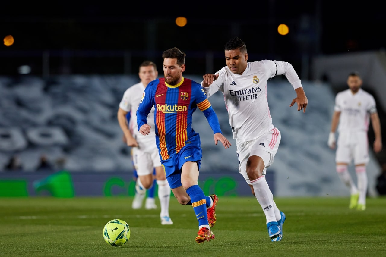 Messi durante un partido del Clásico Español