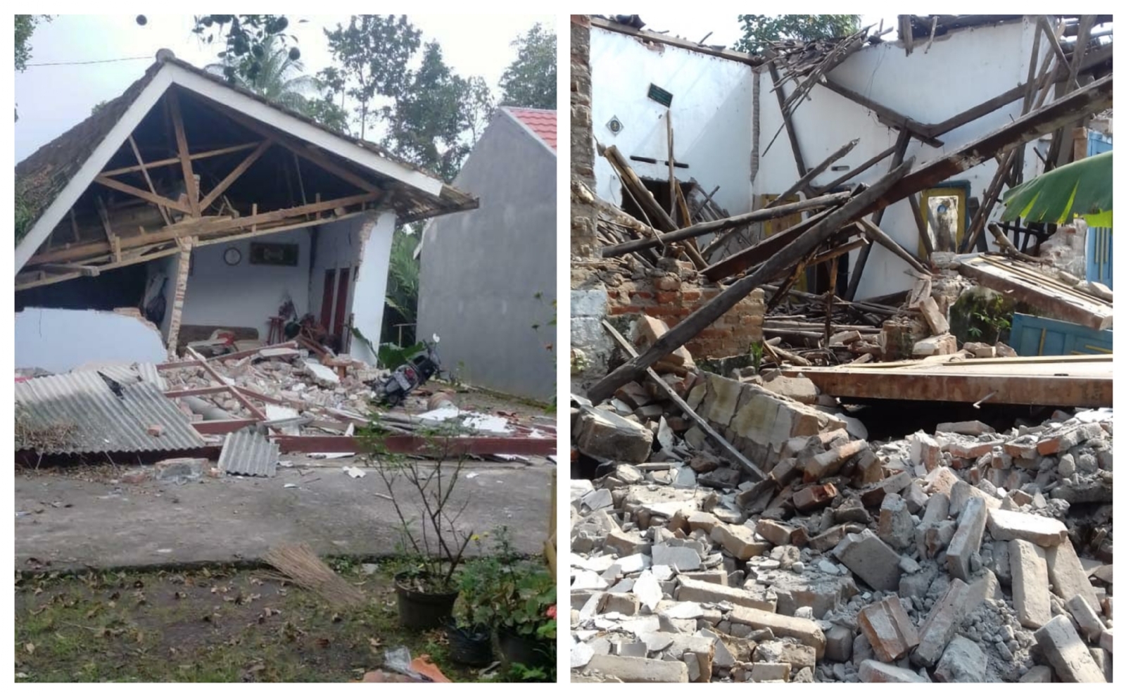 Edificios severamente dañados tras el terremoto