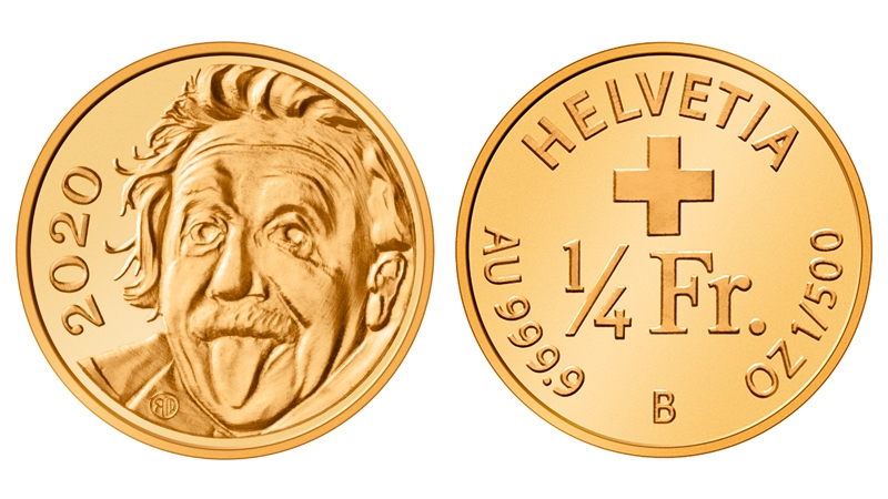 Esta es la moneda en la que Albert Einstein saca la lengua