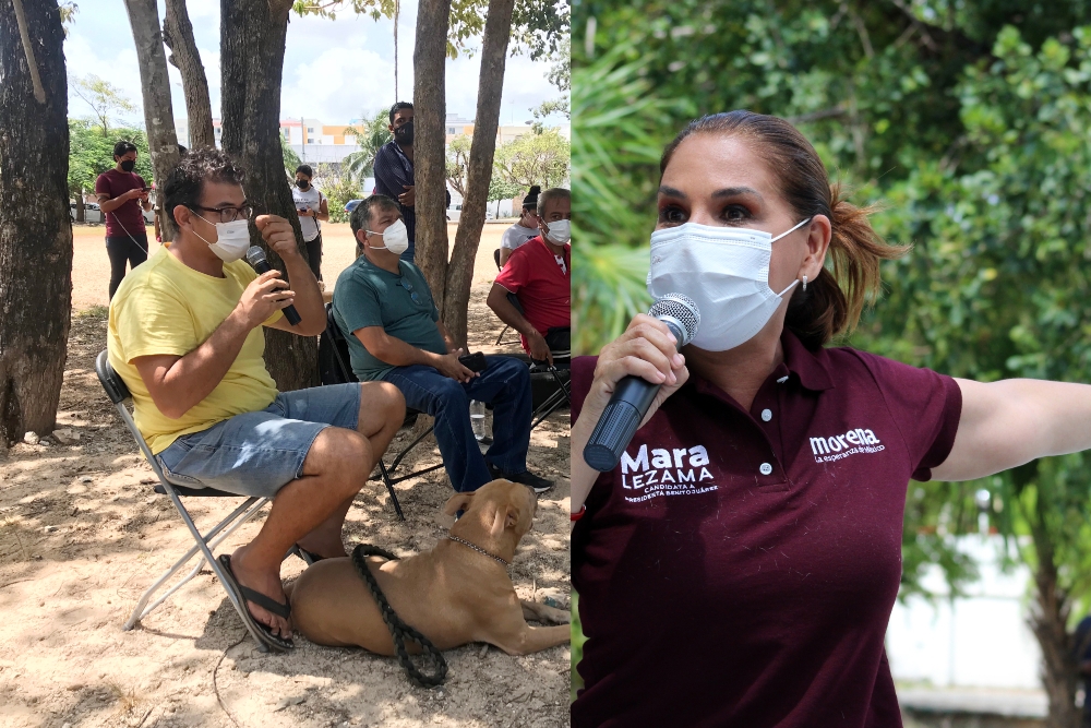 Habitante de Cancún 'encara' a Mara Lezama durante evento en la Supermanzana 41