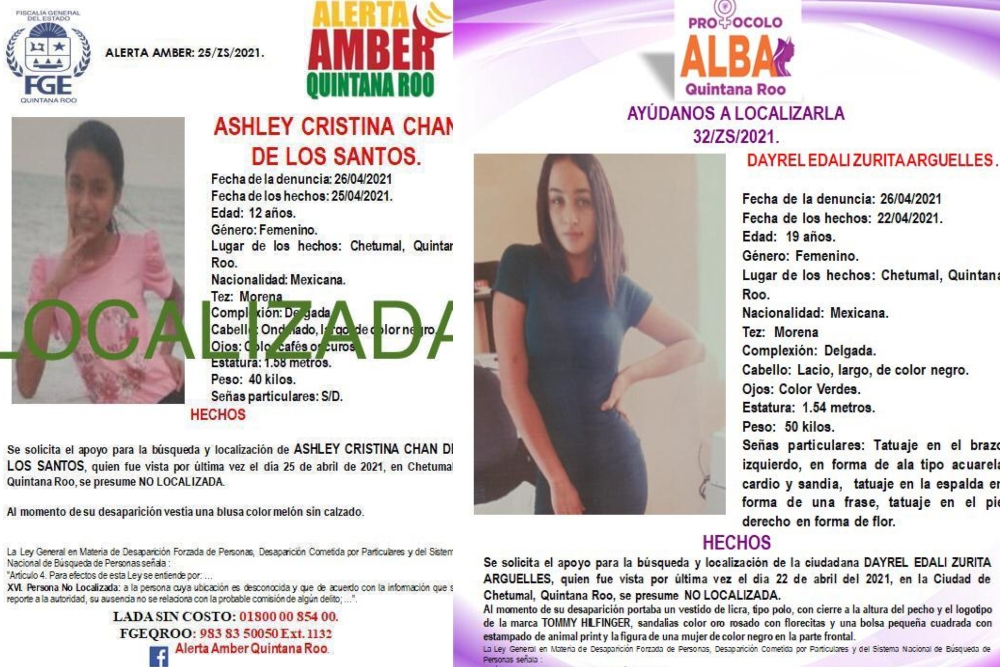 Aparecen menores reportadas como extraviadas en Chetumal