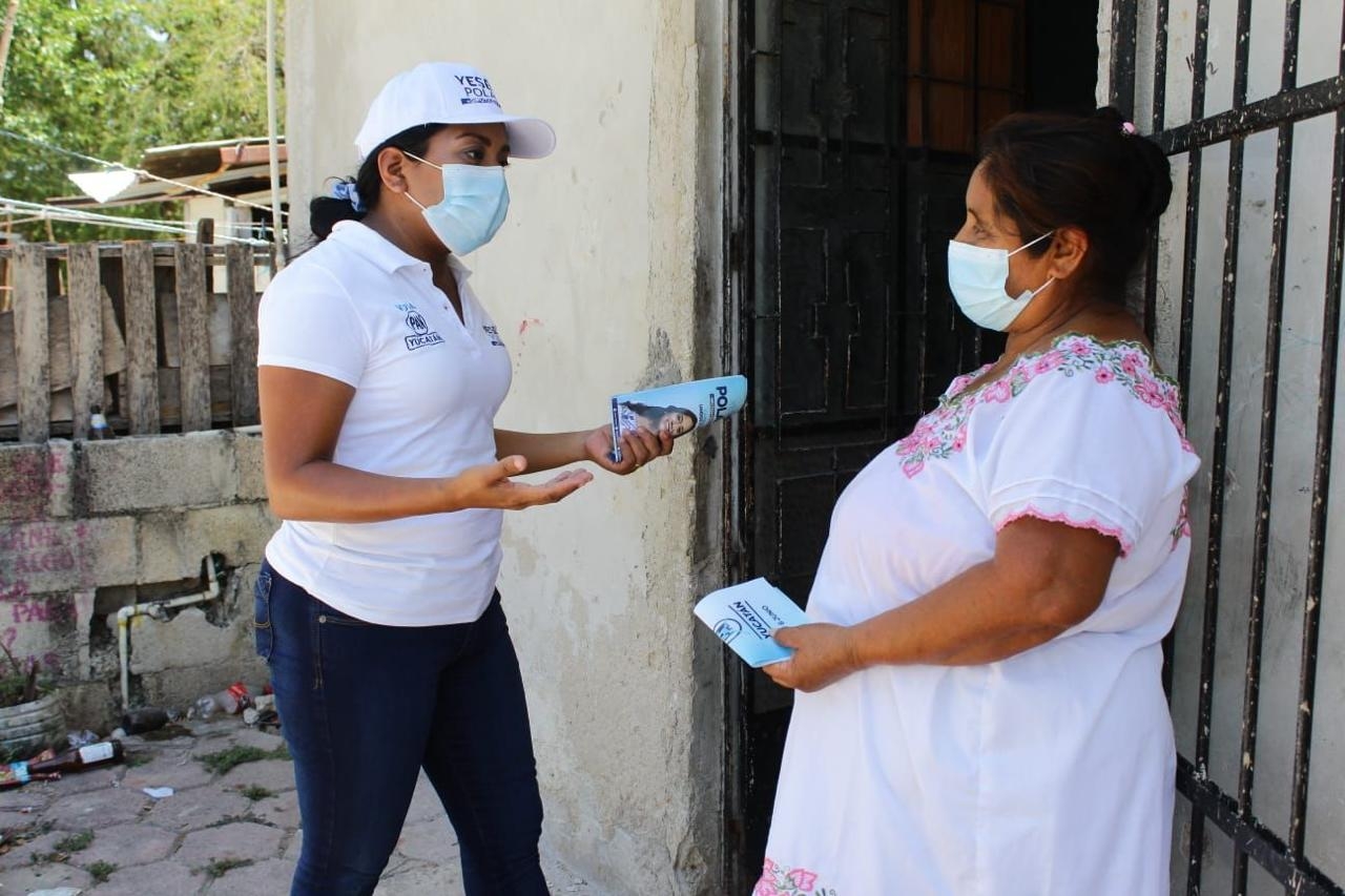 Yesenia Polanco candidata a diputada por el Distrito V en su visita a Umán