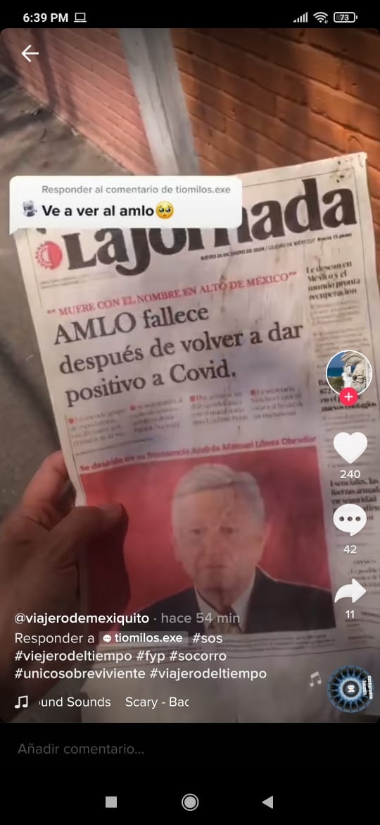 Joven 'predice' la muerte de AMLO en TikTok