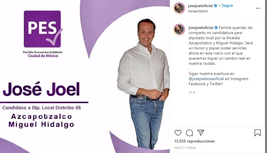 José Joel, hijo José José se lanza como candidato local en CDMX