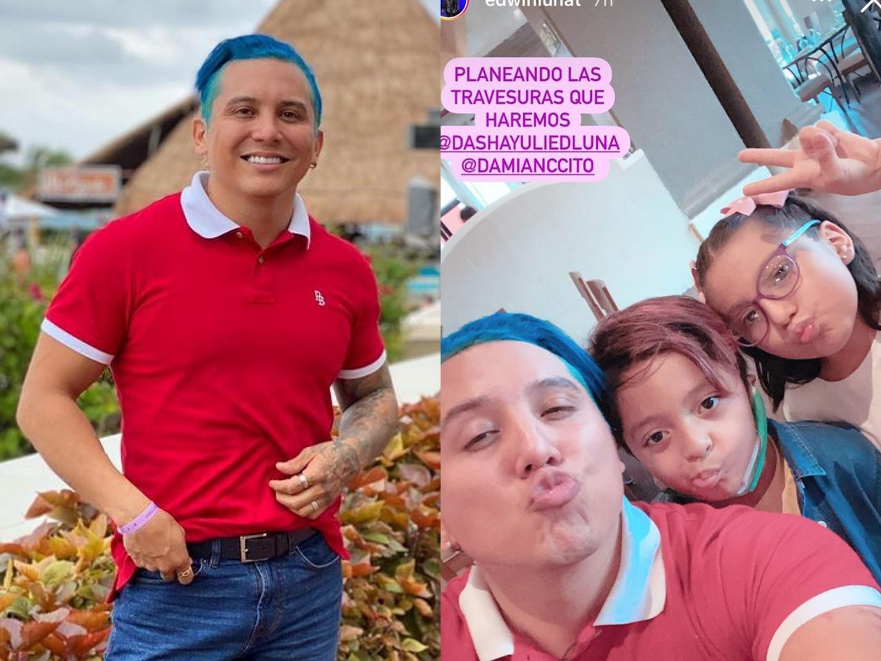 El cantante Edwin Luna está con su familia en la Riviera Maya