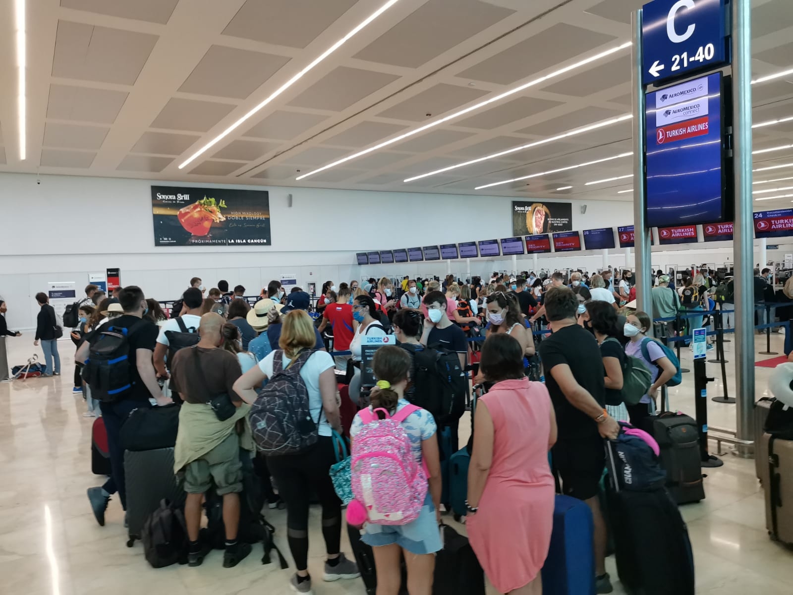 El aforo en el aeropuerto de Cancún se registró alto