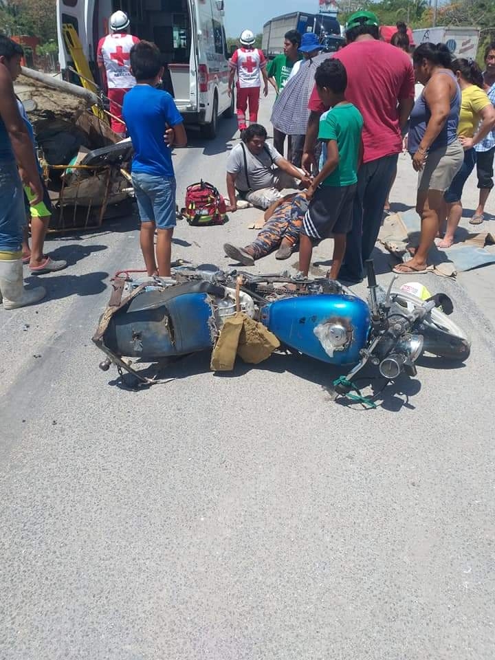 Mujer acaba en el hospital tras fuerte choque en Ciudad del Carmen