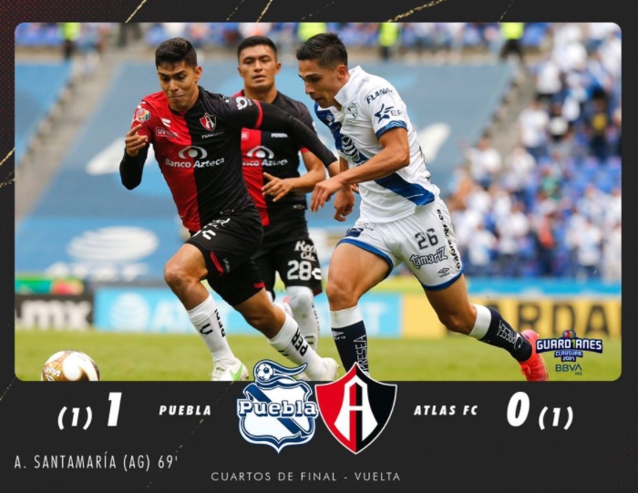 Puebla vence al Atlas y se instala en semifinales de la Liga MX