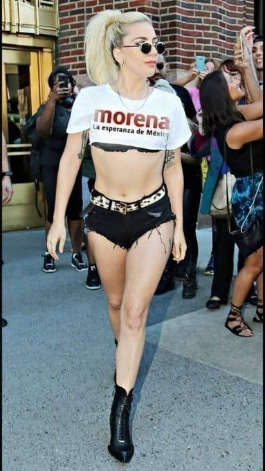 Lady Gaga no apoya a Morena, esta es la verdad de la foto donde 'utilizó' el logo del partido