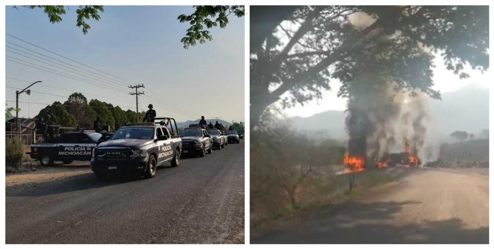 Incendios, bloqueos y balaceras se registran este viernes en Aguililla, Michoacán: VIDEOS