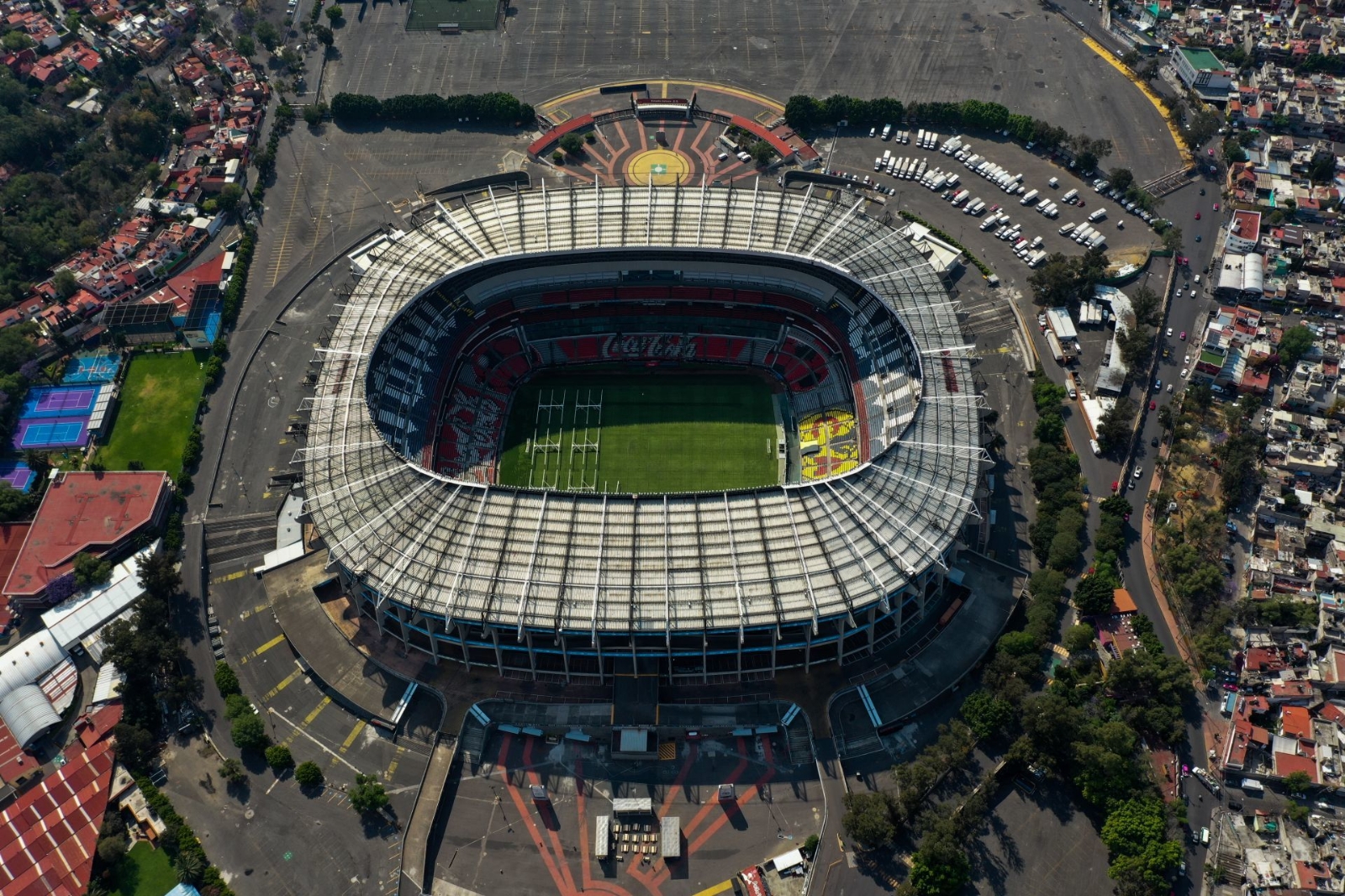 Vista aérea del Estadio Azteca