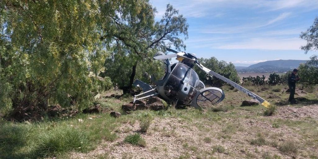 Se desploma helicóptero de la Fuerza Aérea en Hidalgo